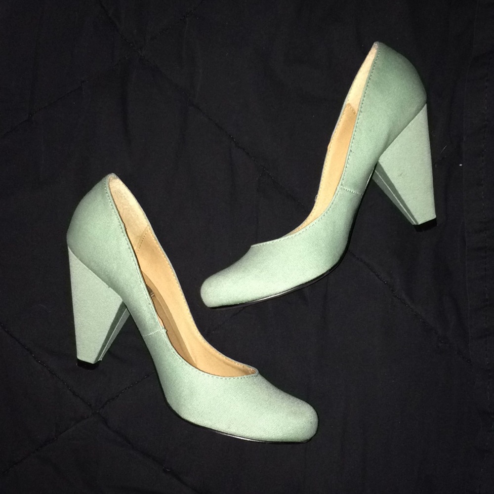 Mint green heels